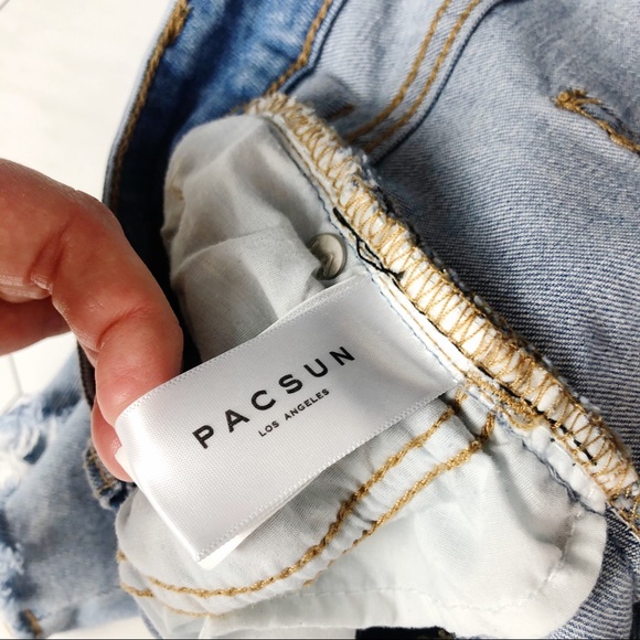 PacSun Button Up Light Wash Jean Mini Skirt - Picture 7 of 9